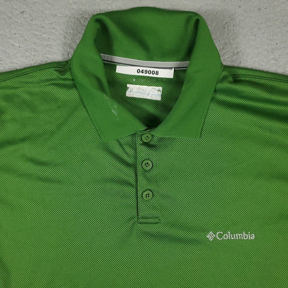 Columbia Polo Shirt Mens Size Large Green Casual Short Sleeve Adult *